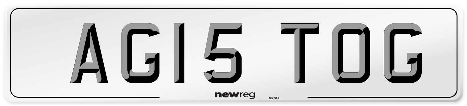 AG15 TOG Number Plate from New Reg